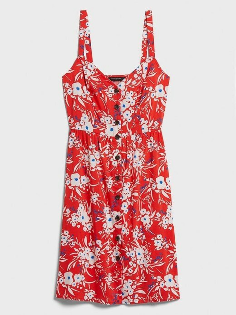 Banana Republic Red Floral Button-Up Top